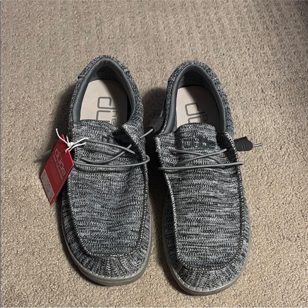 Hey Dude Charcoal Knit Loafers